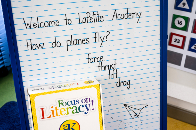  LaPetite Academy, an on-site child care center for airport and airline employees at Pittsburgh International Airport, sits ready for children on July 25, 2023 in Moon Township, Pa.