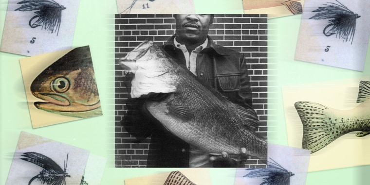Photo Illustration: An African American man holding a large fish