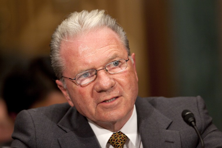 Thomas Peterffy, chief executive officer of Interactive Brokers, speaks during a Senate Banking hearing in Washington, D.C., U.S., on Wednesday, Dec. 8, 2010. Senators Jack Reed of Rhode Island and Carl Levin of Michigan, both Democrats, called the joint subcommittee hearing to examine steps the regulators have taken in leading the U.S. response to the May 6 plunge that briefly erased $862 billion of stock value in less than 20 minutes before markets recovered.