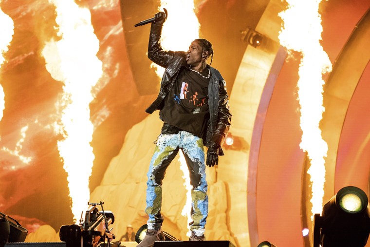Travis Scott performs at the Astroworld Music Festival in Houston, Nov. 5, 2021. A Texas grand jury has declined to indict Travis Scott in the criminal investigation into a massive crowd surge that killed 10 people at the 2021 Astroworld music festival in Houston, the rappers attorney said Thursday.