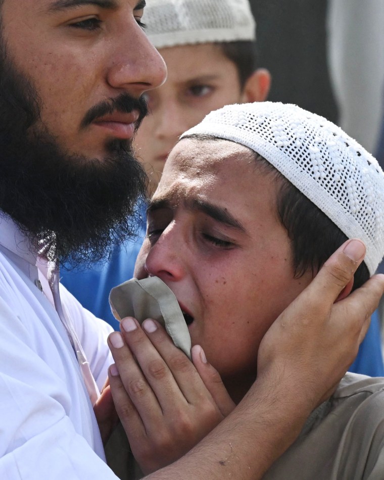 At least 44 people were killed and more than 100 others wounded on July 30 by a suicide bombing at a political gathering of a leading Islamic party in northwest Pakistan, officials said.