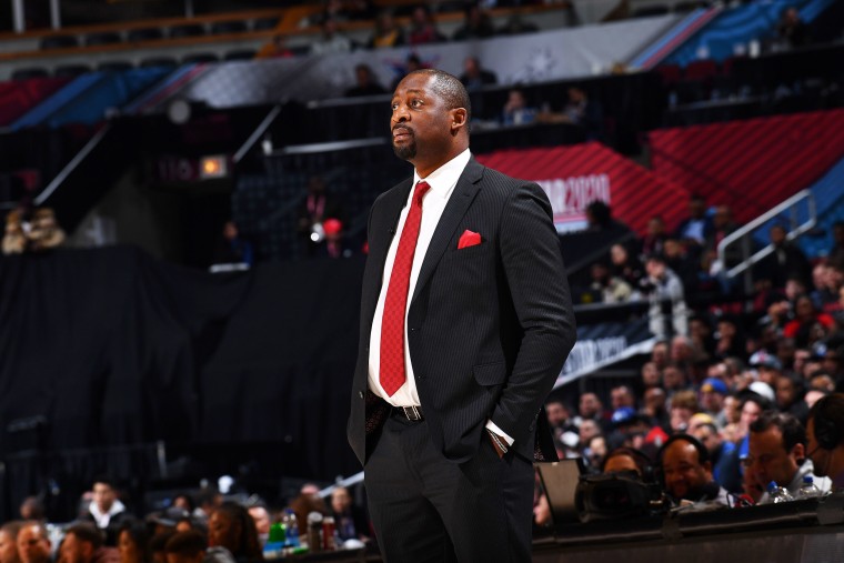 Adrian Griffin of Team World looks on during the game against Team USA during the 2020 NBA All-Star Rising Stars Game on February 14, 2020 at the United Center in Chicago, Illinois. 
