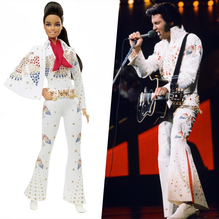 Barbie Signature Elvis Presley Barbie Doll With Pompadour Hairstyle, Wearing “American Eagle” Jumpsuit