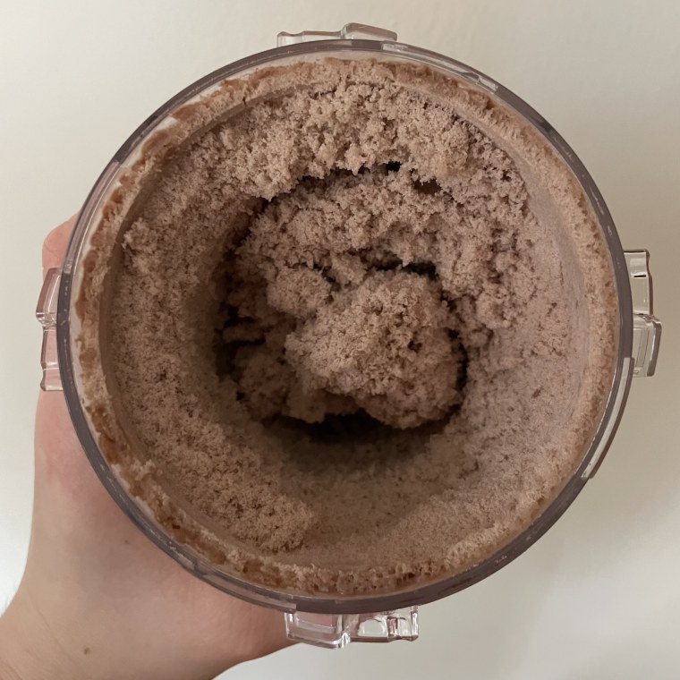 After the first run through the Creami, don’t be surprised if you find a crumbly, powdery, chalky mixture that does not resemble ice cream, our editors say. You’ll likely need to respin it to further whip the mixture.