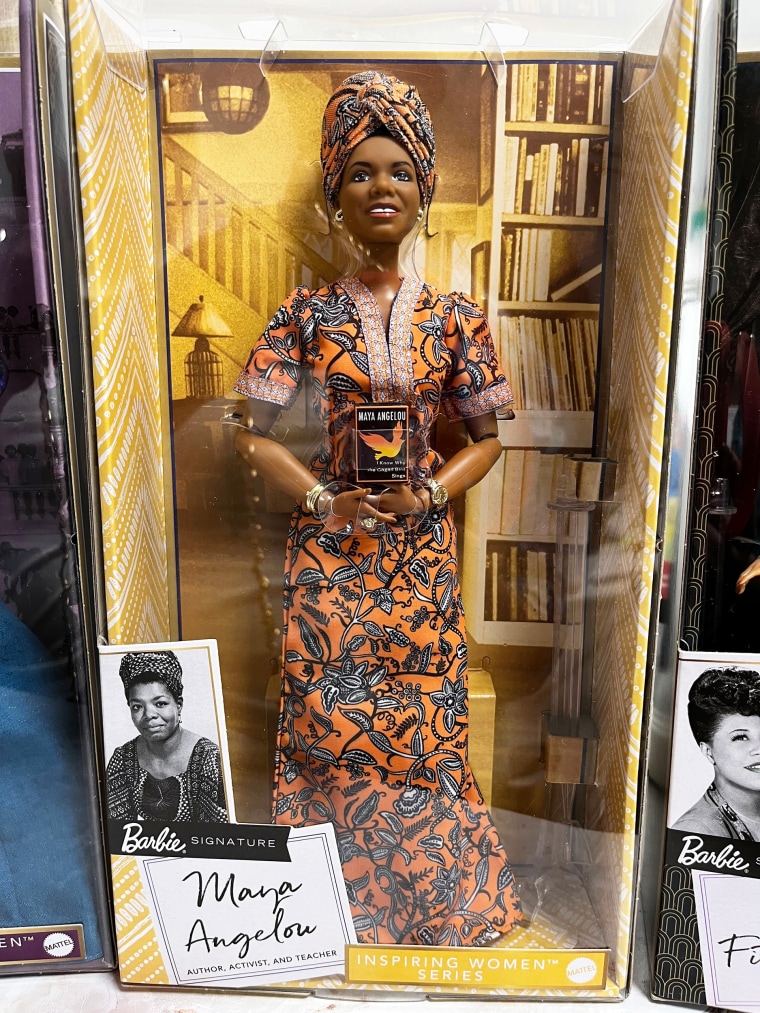 Black Barbie collector Elizabeth Williams shares a photo of her Maya Angelou doll from Mattel's Inspiring Women Series.