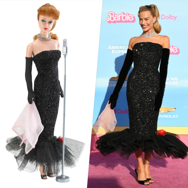 Robbie channeled the "Solo in the Spotlight" Barbie from 1960 at the Los Angeles World Premiere of "Barbie" on July 9.
