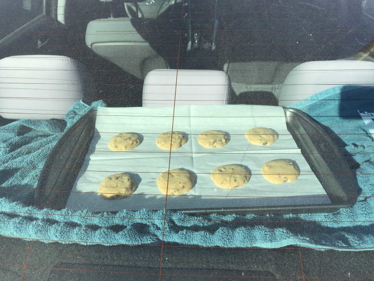 Cookies baking in car