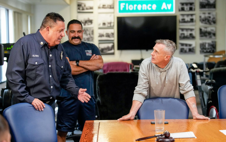 Captain Dan Olivas, Eric Gunn, and David Eigenberg.