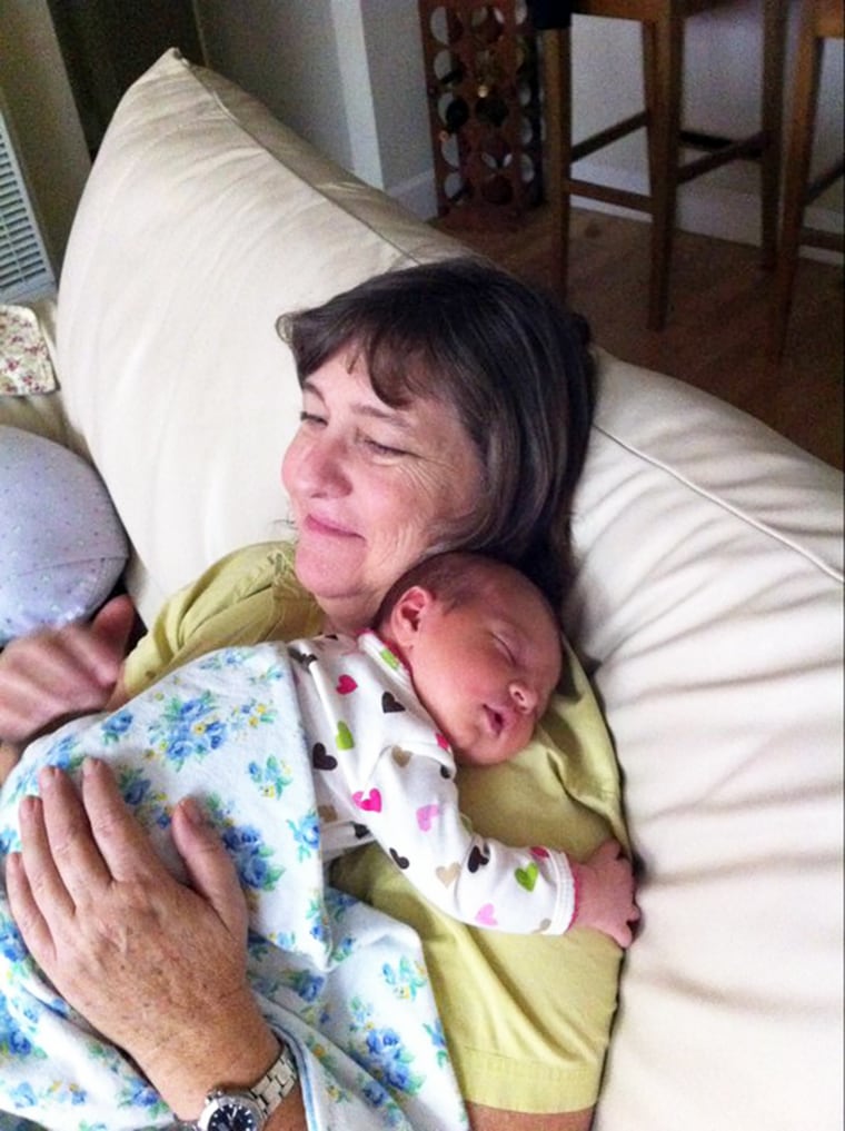 Lucy with my mother, whose advice during my labor has stuck with me for years, and helped me during some of my toughest parenting moments. 