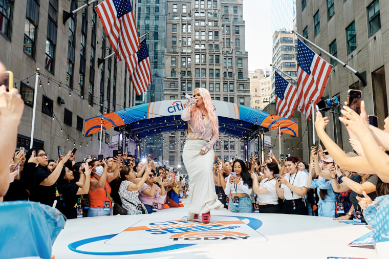 Karol G performs on 30 rock plaza for the TODAY show. 