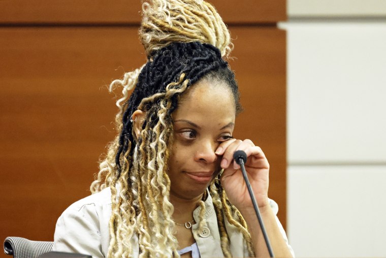 Philana Holmes testifies at the Broward County Courthouse on July 18, 2023 in Fort Lauderdale, FL.