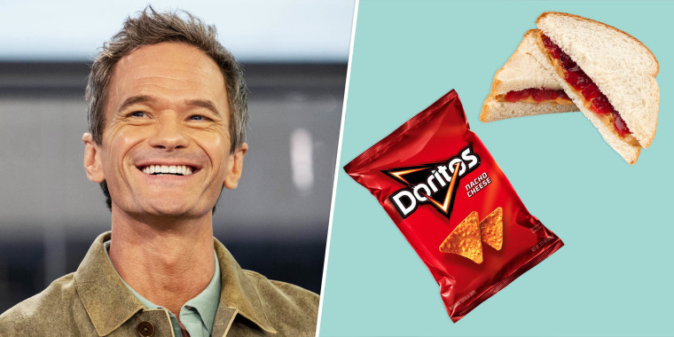 Neil Patrick Harris puts Doritos in his nut butter and jelly sandwiches to add “umami and a crunch,” he says.