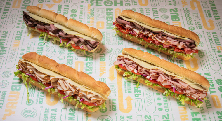Subway's Titan Turkey, Grand Slam Ham, Garlic Roast Beef and Beast sandwichs.