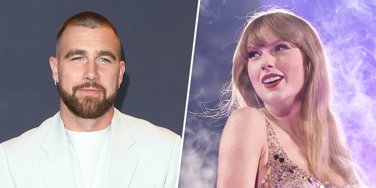 The rumors that Travis Kelce (left) is dating Taylor Swift (right) continue to persist.