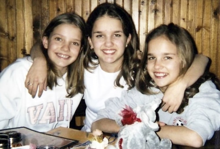 Rikki (middle) reunited with her sisters Kendall and Julianne when they were 11.