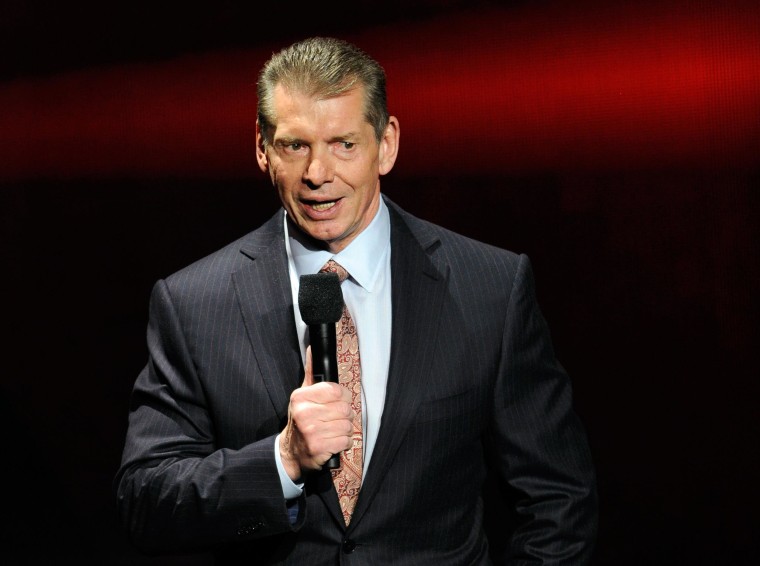 Vince McMahon speaks in Las Vegas in 2014.