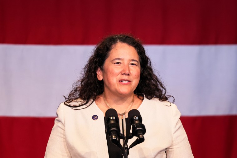 SBA Administrator Isabella Guzman in Brooklyn, N.Y., on July 28, 2022.