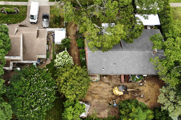 Authorities continue to work at the home of suspect Rex Heuermann in Massapequa Park, N.Y. on July 24, 2023.