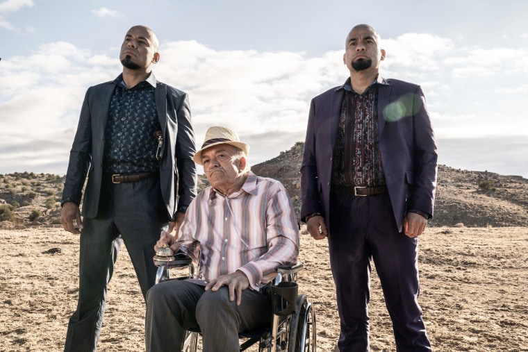 Actors Luis Moncada, Daniel Moncada and Mark Margolis (center) in  "Better Call Saul".