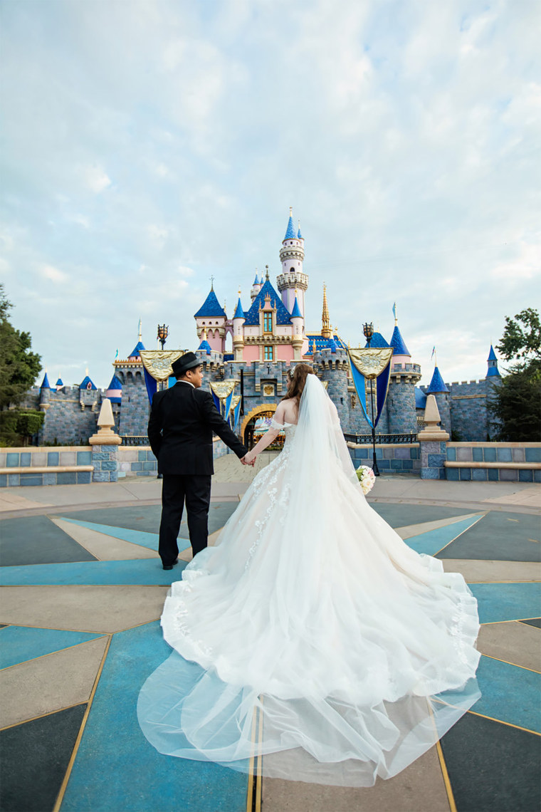 Shellie and her husband were first married at the Disneyland Resort in Anaheim, California, in 2016.