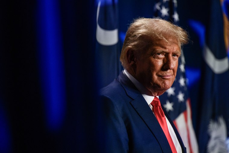 Former President Donald Trump at the 56th Annual Silver Elephant Dinner in Columbia, South Carolina on Aug. 5, 2023.