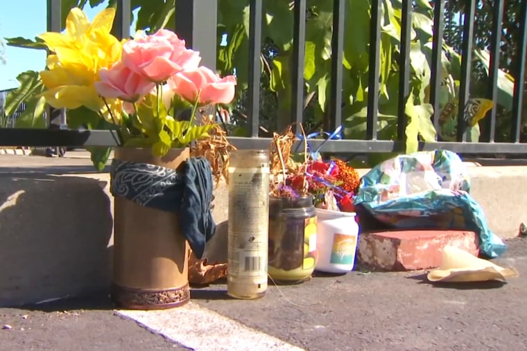 A makeshift memorial for the victim Annette Pershal in San Diego, Calif., on Aug. 7, 2023.