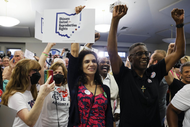 Ohio voters have resoundingly rejected a Republican-backed measure that would have made it more difficult to pass abortion protections. (AP Photo/Jay LaPrete)