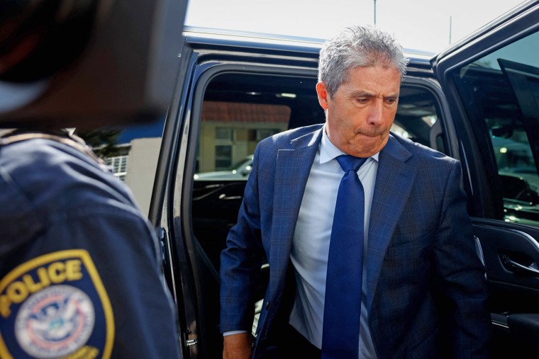 Carlos De Oliveira, property manager of former President Donald Trump's Mar-a-Lago estate, arrives at the Alto Lee Adams Sr. U.S. Courthouse in Fort Pierce, Fla., on Aug. 10, 2023. 