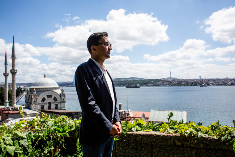 Yalkun Uluyol, a Uyghur activist and researcher, in Istanbul on July 31, 2023.