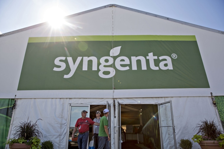 The Syngenta tent at the Farm Progress Show in Decatur, Ill., in 2017. 