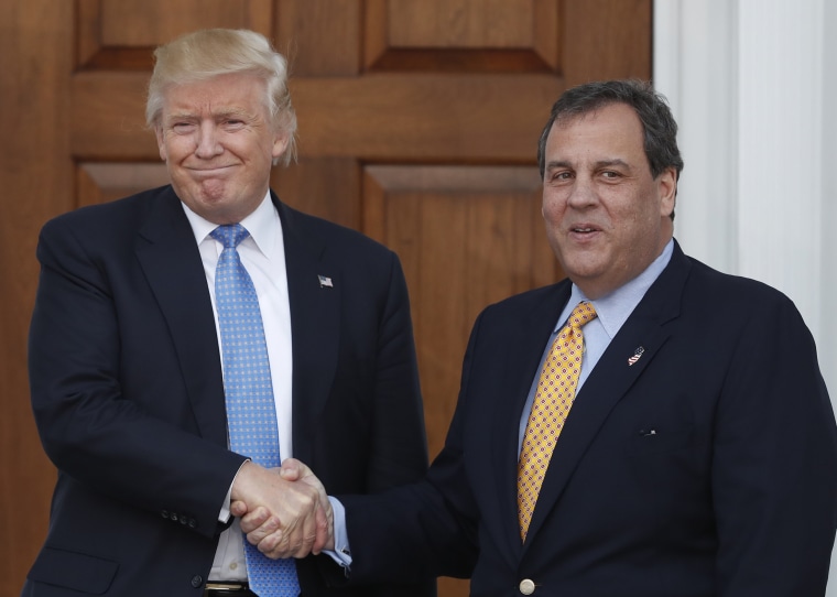 Donald Trump and Chris Christie in Bedminster, N.J.