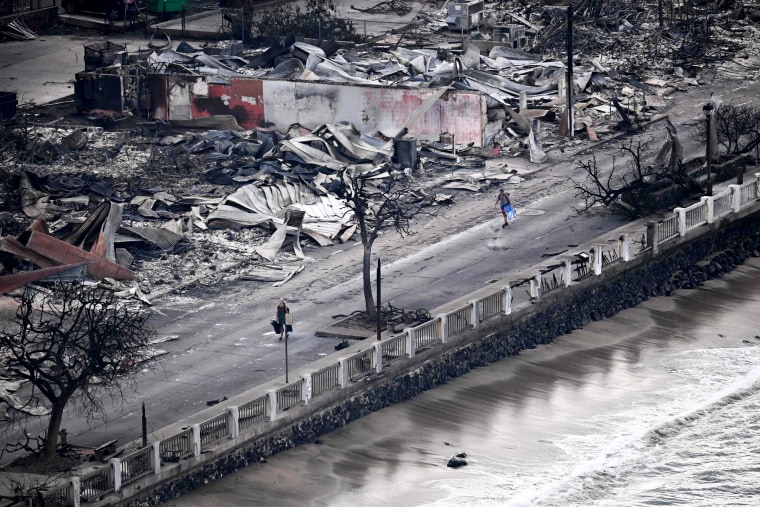 Image: Lahaina's Front Street in the aftermath of the fires on Thursday.