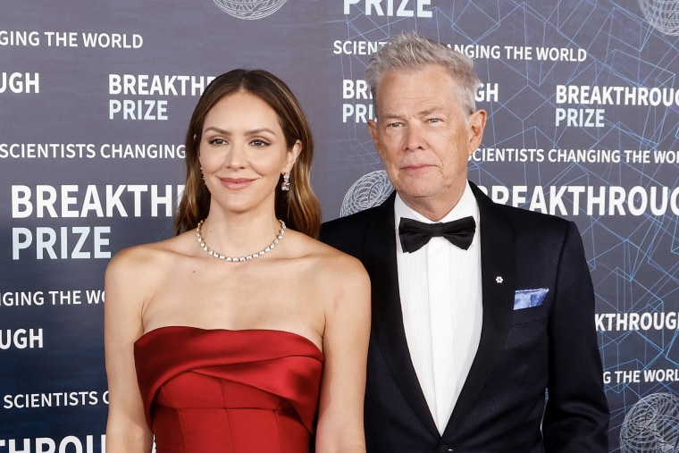 Katharine McPhee and David Foster attend the 9th annual Breakthrough Prize ceremony   in Los Angeles, Calif. on April 15, 2023. 