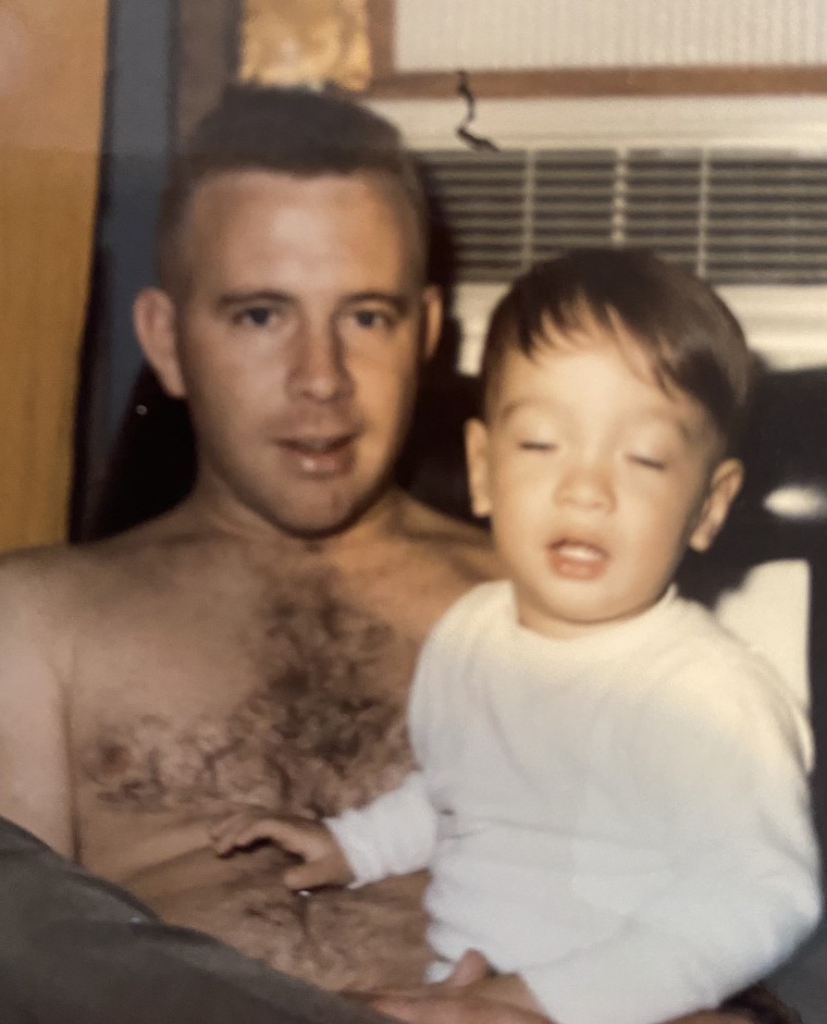 Kimo Kirkman with his father.