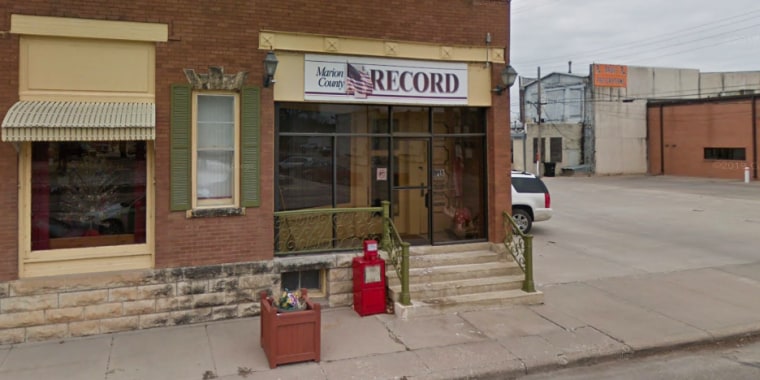 The Marion County Record office in Marion, Kan.