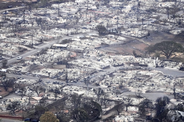 Wildfire wreckage is shown Thursday, Aug. 10, 2023, in Lahaina, Hawaii.    Currently, the Maui wildfires are the nation's fifth-deadliest on record, according to research by the National Fire Protection Association, a nonprofit that publishes fire codes and standards used in the U.S. and around the world.