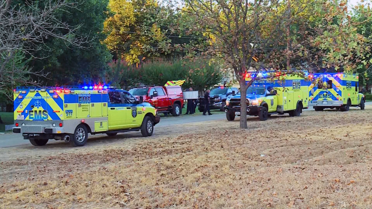 Austin-Travis County EMS respond to an incident on Lake Austin after a boat ran aground in Austin, Texas, on Aug. 13, 2023.