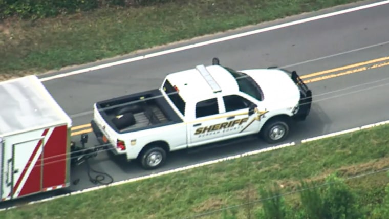 Durham County Sheriff personnel respond to a shooting in Person County, N.C., on Aug. 14, 2023.