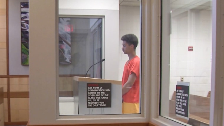 Zarrius Hildabrand appears in court in Anchorage, Alaska, on Aug. 11, 2023.