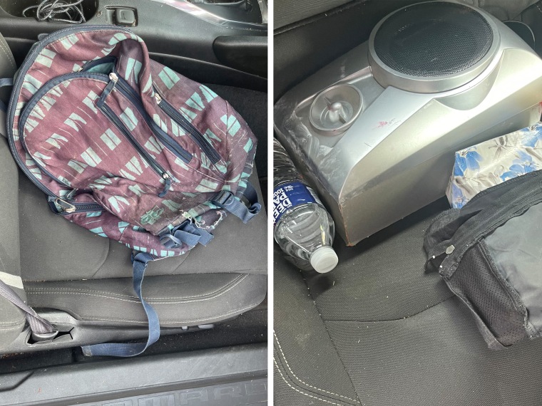 A Backpack and speaker was discovered in Newkirk's vehicle.