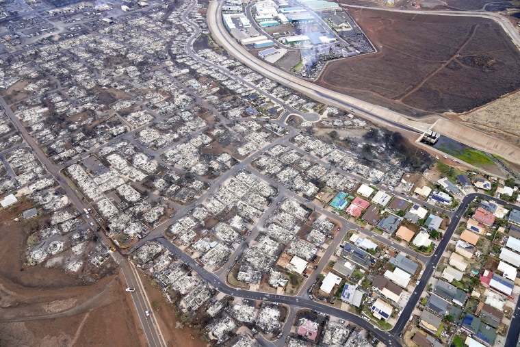 Wildfire wreckage is seen Thursday, Aug. 10, 2023, in Lahaina, Hawaii. The search of the wildfire wreckage on the Hawaiian island of Maui on Thursday revealed a wasteland of burned out homes and obliterated communities as firefighters battled the deadliest blaze in the U.S. in recent years. (AP Photo/Rick Bowmer)