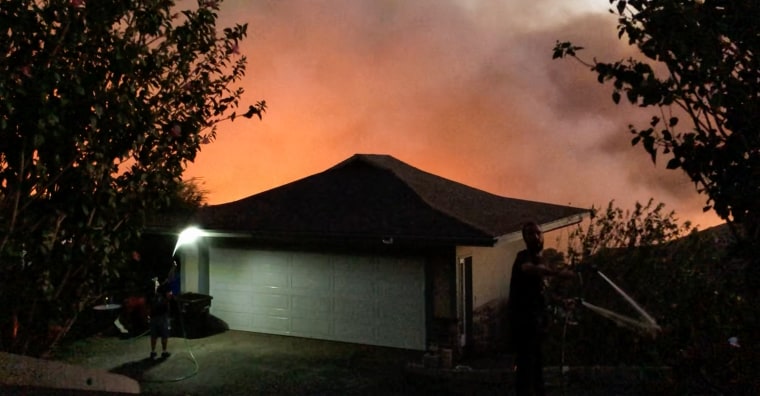 The Kula fire rages in Maui, Hawaii, on Aug. 8, 2023.