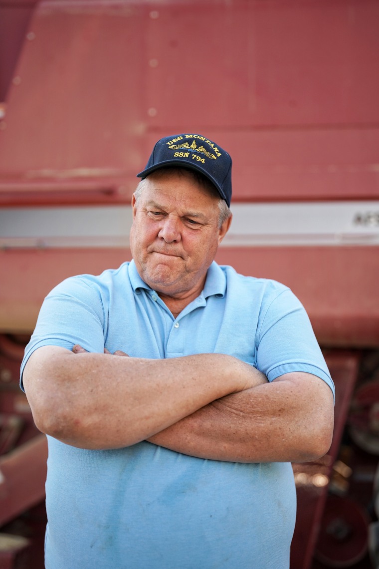 Senator Jon Tester, D-Montana, seen on his farm in Big Sandy on August, 1, 2023. Tester, 66, is running for a fourth term, a huge boost for Democrats trying to retain the Senate majority in 2024.