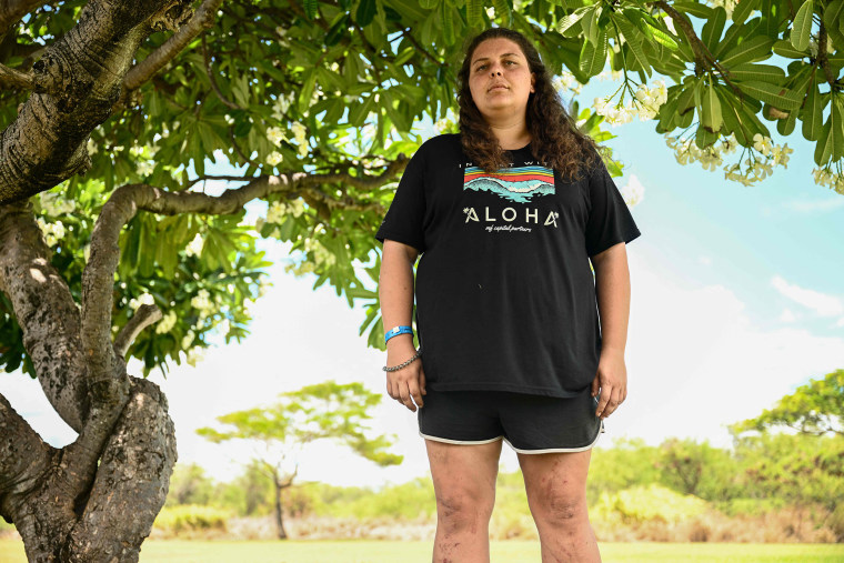 Lahaina resident Annelise Cochran in Wailuku, Hawaii, Aug. 14, 2023. 