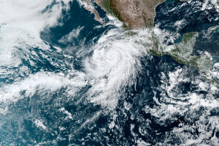 Hurricane Hilary in the North Pacific Ocean on Aug. 17, 2023.