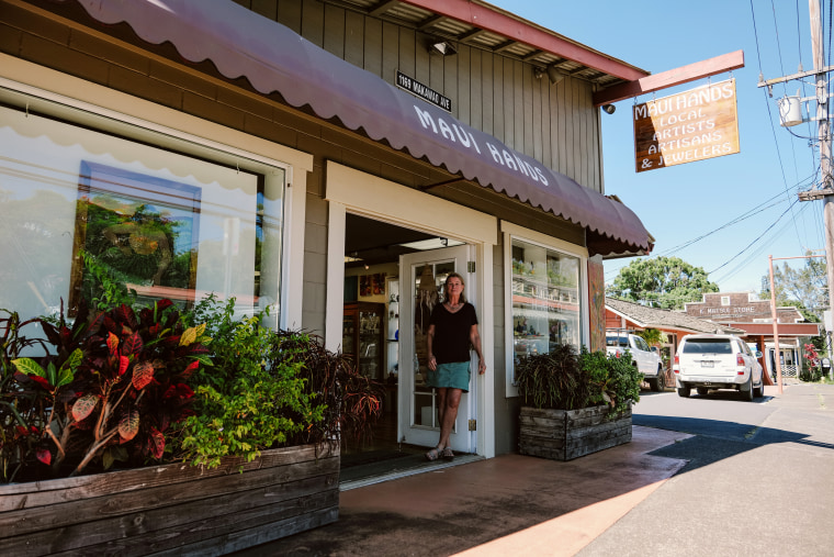 Panna Cappeli’s art gallery in Lahaina wash destroyed by wild fires, in Maui, Hawaii, on Aug. 17, 2023.