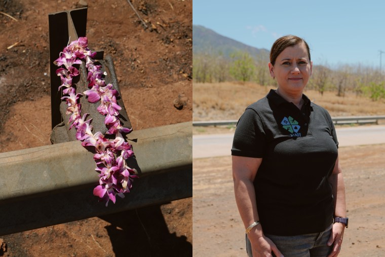 Monique Ibarra from the Khako Homless resource center in Lahaina, Maui, Hawaii on Aug. 18, 2023.