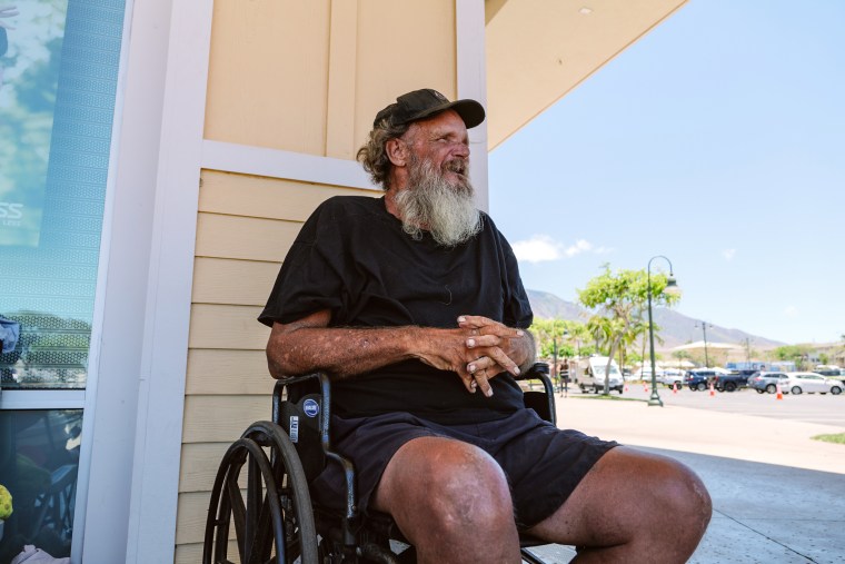 Chuck Challis, who been homeless in Lahaina for 7 years.