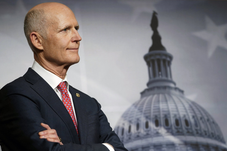 Rick Scott during a news conference on Capitol Hill