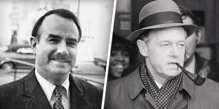 G. Gordon Liddy and Howard Hunt during the Watergate trial in 1973.